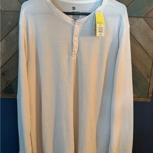 Men's Long-Sleeve Henley Shirt - Light Blue